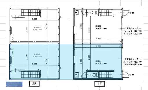 中区正木三丁目　ガレージ付きオフィスの間取り
