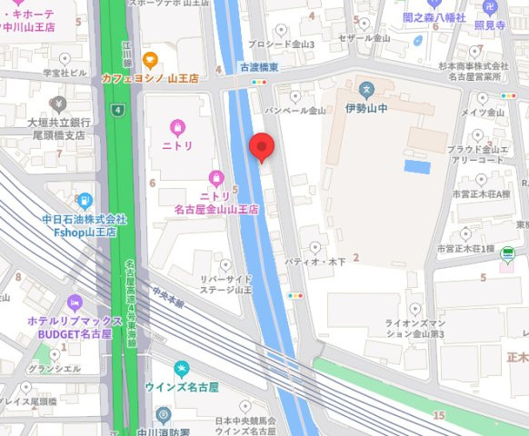 中区正木三丁目　ガレージ付きオフィスの地図