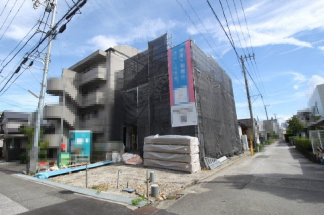 比島町第1　新築戸建　の外観|土地面積　 167.77㎡　（約50.75坪）　
建物面積　 106.91㎡   （約32.34坪）
１階　52.24㎡　２階　46.16㎡　（ルーフバルコニー面積8.51㎡含む）