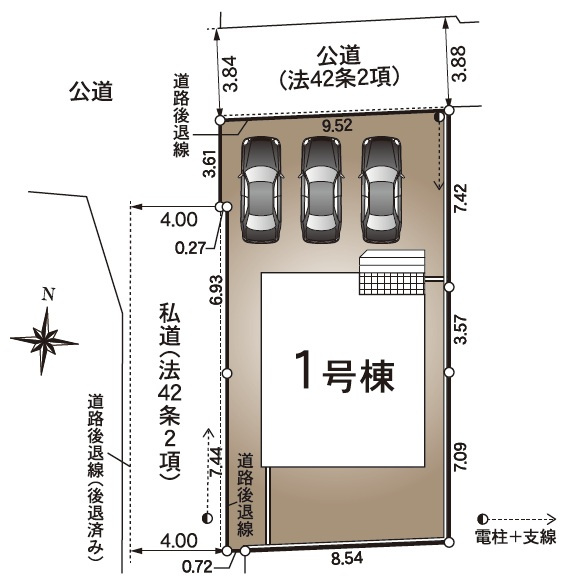 比島町第1　新築戸建　の区画図