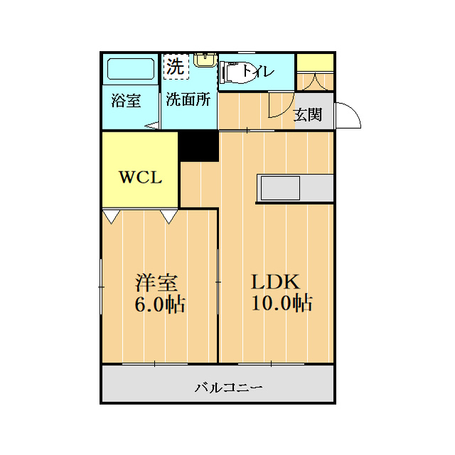 熊本市中央区黒髪１丁目の賃貸マンションの間取り
