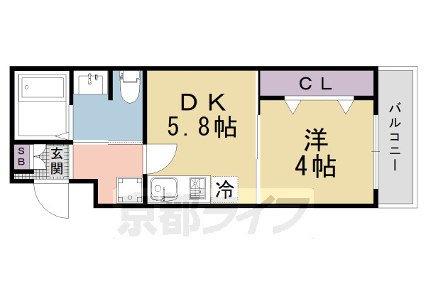 Cocon京都一条の間取り|別タイプの間取りです