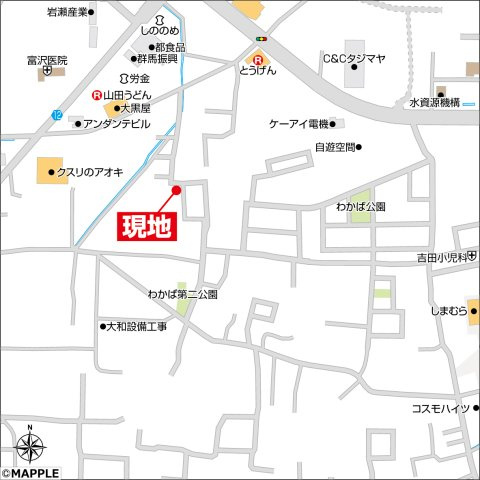 前橋市古市町新築戸建の地図