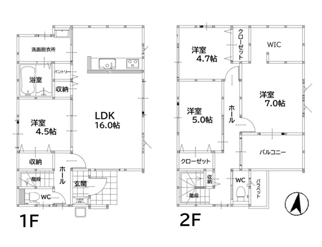 【間取り】 | 福岡市西区小戸1丁目5期　1号棟（全1棟）【仲介手数料無料・0円】 | 平日、土日祝日もお好きな日時にご見学可能です。お気軽にお問合せ下さい。