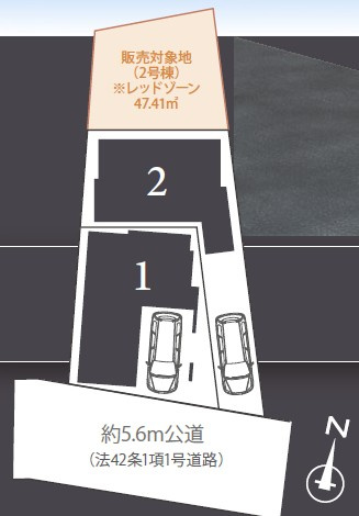 仲介手数料無料　横浜市中区北方町２丁目の区画図