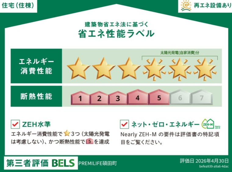 PREMILIFE碩田町の省エネ性能ラベル