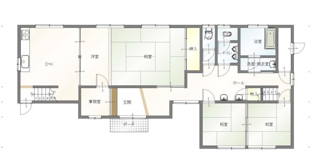 気高町浜村　中古戸建の間取り|1階平面図