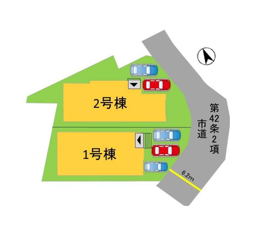 太宰府市御笠1丁目第1-2棟（1号棟）の区画図|配置図（1号棟）