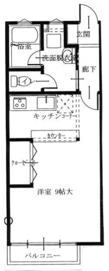 【間取り】 | サンリットハウスＤＸ | 1DKタイプ