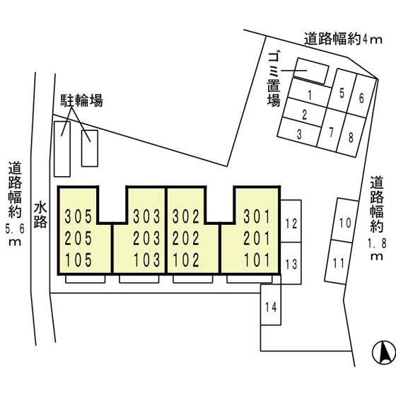 オークス玉瀬Ⅱの区画図