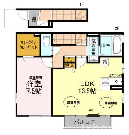 レシェンテ茨木　Ａ棟の間取り