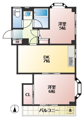 メゾンマヌワール　3方角住戸　駅近　独立洗面台の間取り