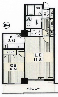 エルアージュ小石川B棟の間取り