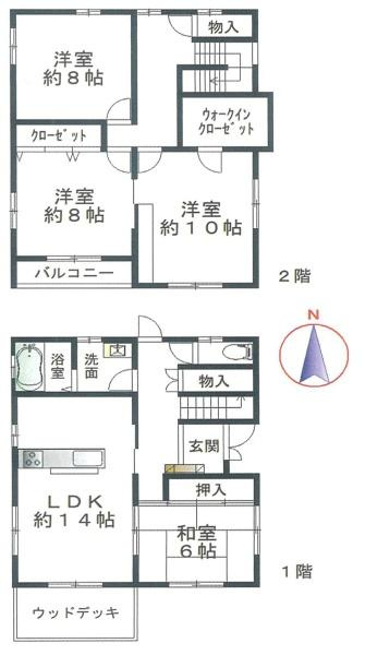 橋本市あやの台1丁目　中古戸建の間取り