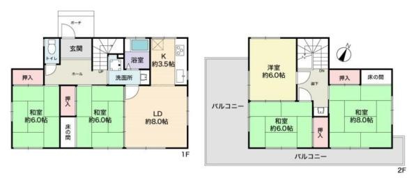 北葛城郡河合町泉台２丁目　一戸建の間取り