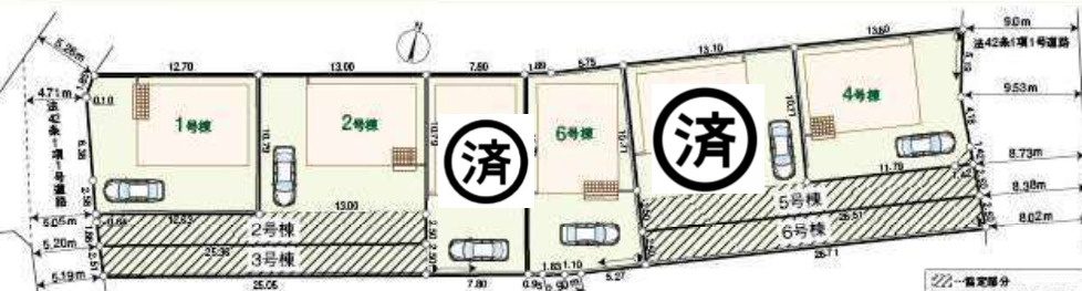 【仲介手数料無料】入間市野田第１８全６棟１号棟　入間の不動産なら西武ハウジングの区画図