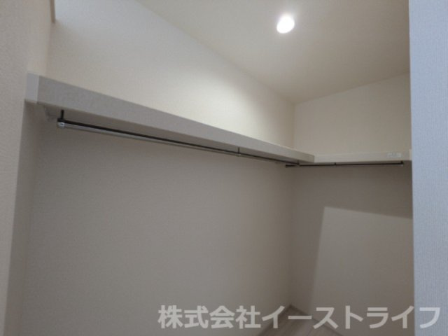 【新築戸建】　いわき市錦町江栗1丁目第2　長期優良住宅　全1棟の収納|同社施工写真　ウォークインクローゼットが完備されています！洋服だけでなく小物類も収納でき、大変便利です！