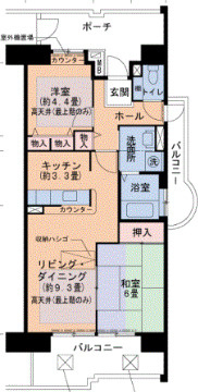ＵＲ西宮マリナパークシティ丘のある街　7号棟の間取り