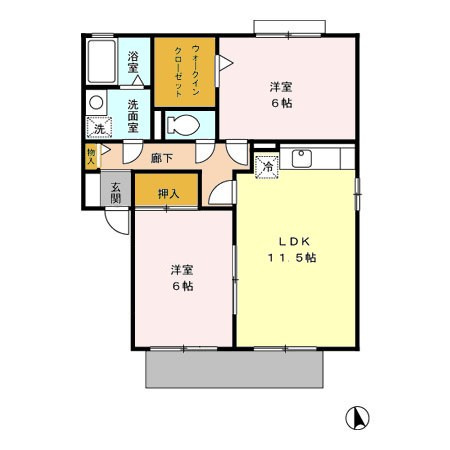 セジュールグランフォレ A棟の間取り