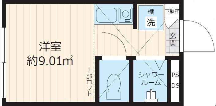 Le Confo荻窪の間取り|ワンルーム+ロフト