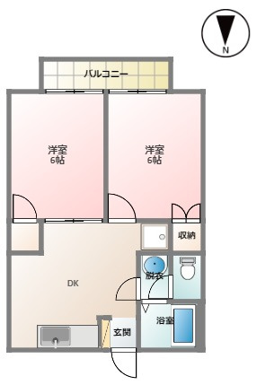 【間取り】 | パルディアA | 反転あり
