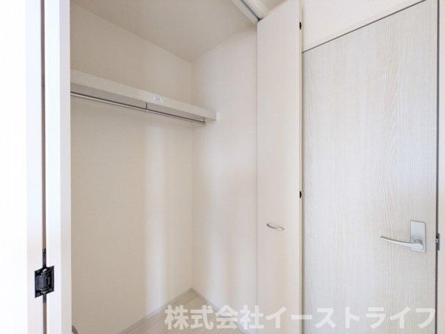 【新築戸建】　いわき市錦町江栗1丁目第2　長期優良住宅　全1棟の収納|同社施工写真　ウォークインクローゼットが完備されています！洋服だけでなく小物類も収納でき、大変便利です！
