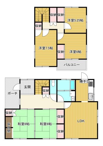萩生　治良丸　中古住宅の間取り