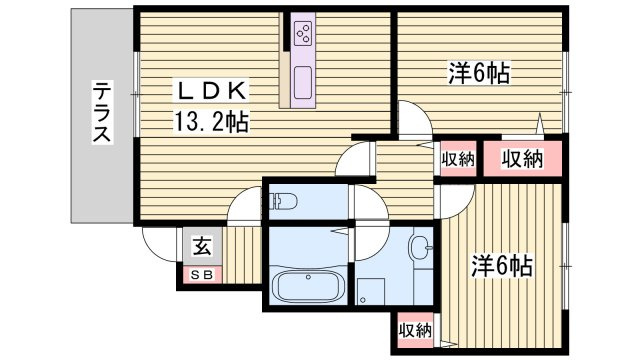 しんでれら・円山　B棟の間取り