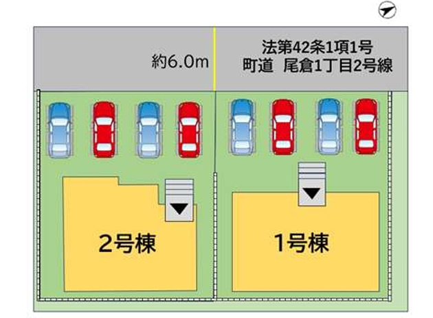 京都郡苅田町尾倉1丁目1期の区画図