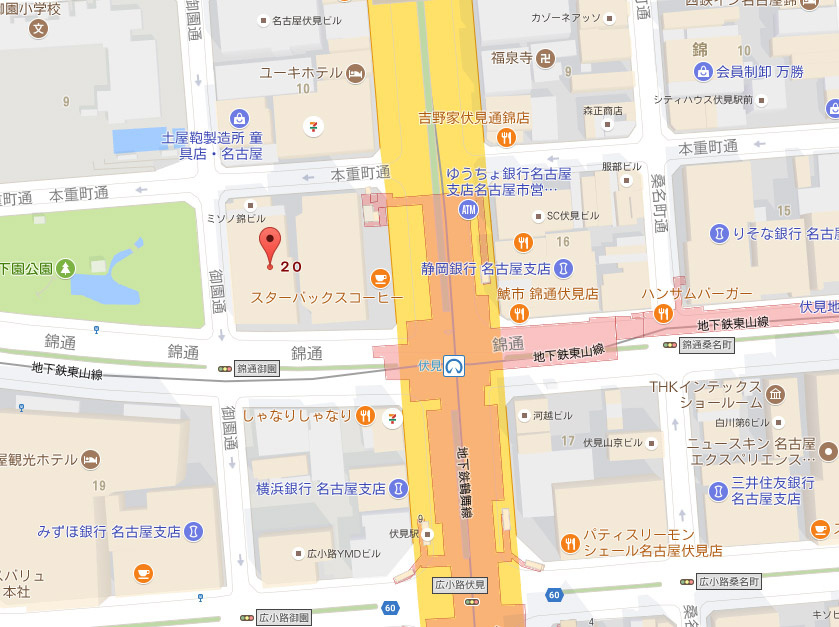 平和不動産名古屋伏見ビルの地図