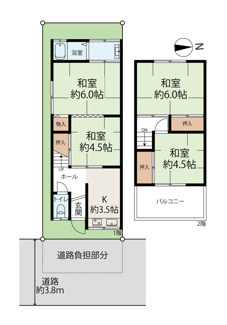 【間取り】 | 【プレイワーク四条畷市雁屋南町】四条畷駅歩9分・連棟住宅 | 間取りです♪