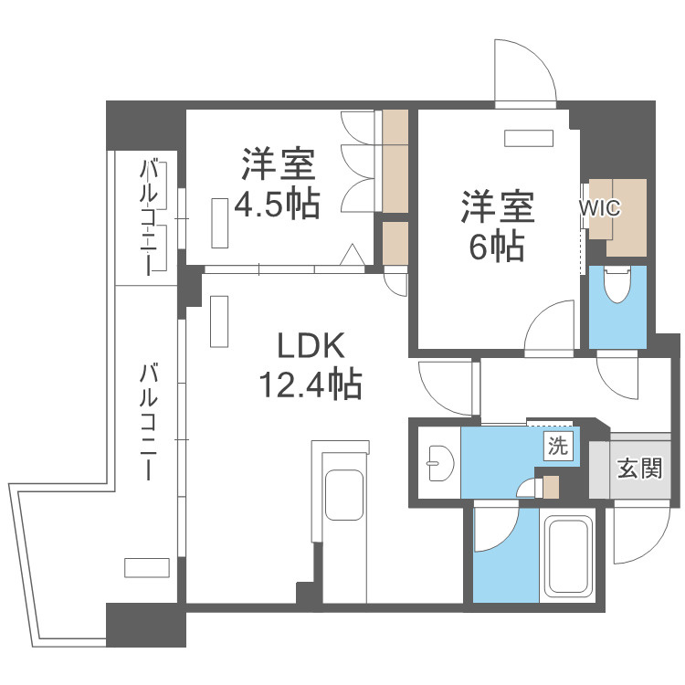 STANDZ四天王寺前夕陽丘の間取り