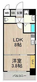 （旧名　CITY SPIRE九条Ⅱ）の間取り