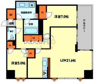 【間取り】 | クレヴィアタワー御堂筋本町 | クレヴィアタワー御堂筋本町　間取り