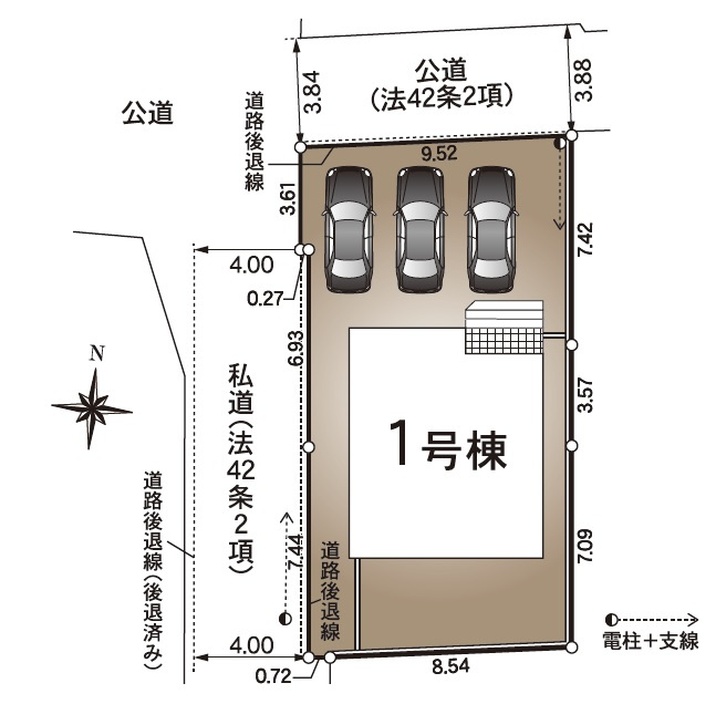 高知市比島町　新築戸建ての区画図