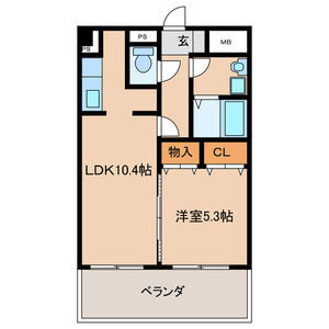 福岡市東区原田４丁目の賃貸マンションの間取り