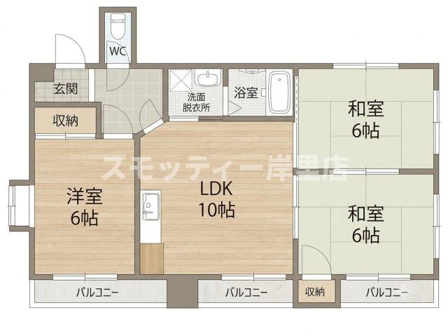サワーハイツ住之江の間取り