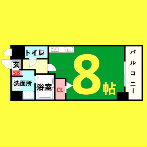 グランルージュ栄 Ⅱ　名古屋市賃貸　仲介手数料無料の間取り