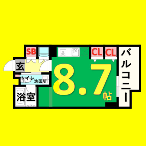 グランルージュ栄 Ⅱ　名古屋市賃貸　仲介手数料無料の間取り