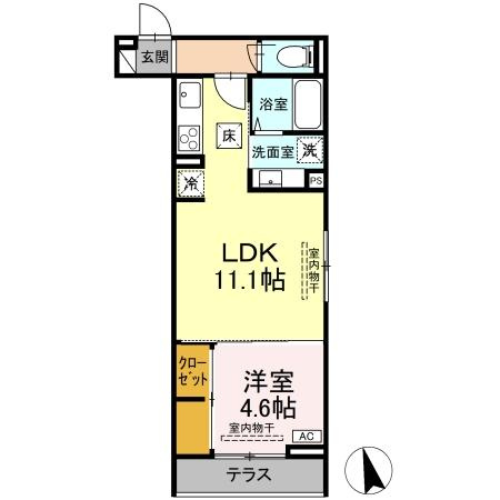 【間取り】 | Ｄ－ＲＯＯＭ中央Ⅰ
