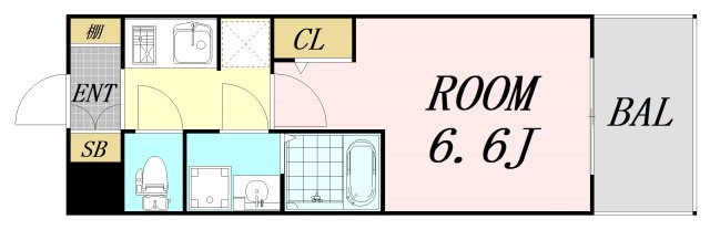 S-RESIDENCE難波大国町Tres　仲介手数料無料の間取り