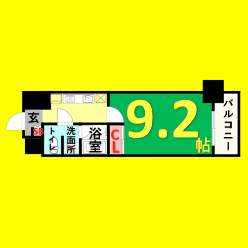 パークアクシス名古屋山王一丁目　名古屋市賃貸　仲介手数料無料の間取り