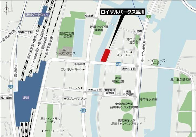 【地図】ロイヤルパークス品川 