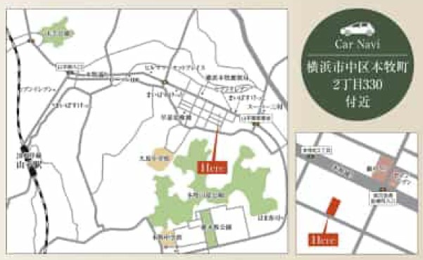仲介手数料無料　横浜市中区本牧町２丁目の地図