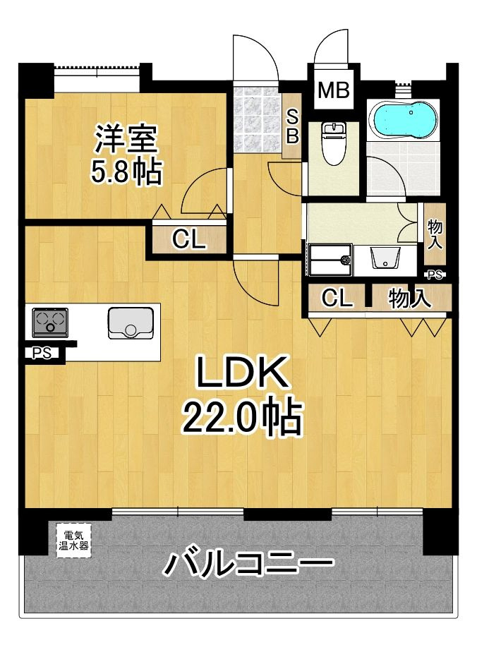 エイルマンション諏訪野町の間取り|使い勝手の良い間取りです♪