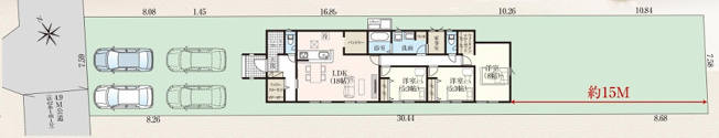 【間取り】 | 【新築分譲住宅～GRAFARE～】山形市円応寺町　2期　全1棟 | (1号棟)、価格3290万円、3LDK、土地面積359.14㎡、建物面積99.37㎡