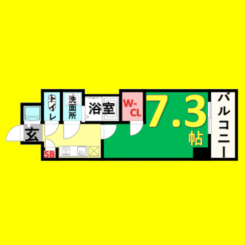 エスリード新栄デュオ　名古屋市賃貸　仲介手数料無料の間取り