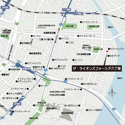 【地図】 | BCNレジデンス八丁堀【旧：ザ・ライオンズフォーシア八丁堀】