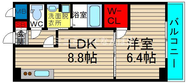 アプリーレ堺筋本町の間取り|現状有姿