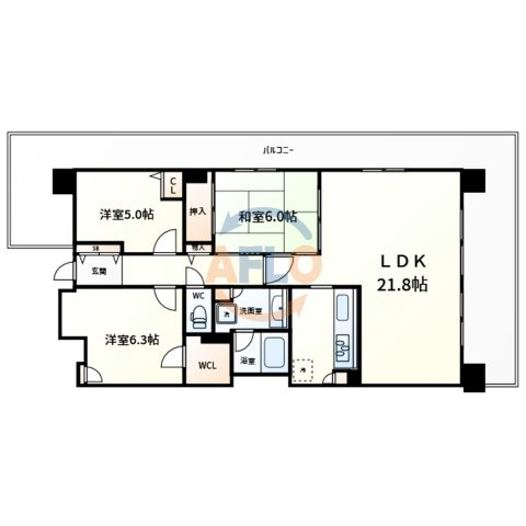 コスモ上町台グレイスタワー　中央小学校区の間取り|コスモ上町台グレイスタワー　間取り